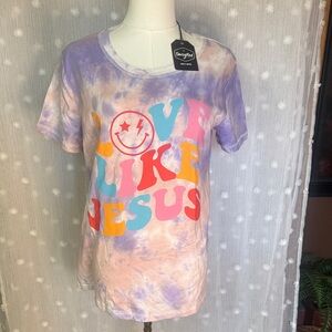 Daisy Lane Purple Tie-Dye "Love Like Jesus" Short Sleeve Tee